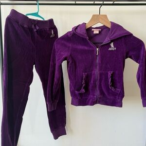 Juicy Couture Purple Velour sweat suit 6T